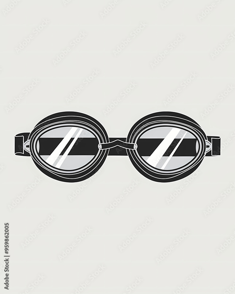 Fototapeta premium illustration of swimming goggles on white background
