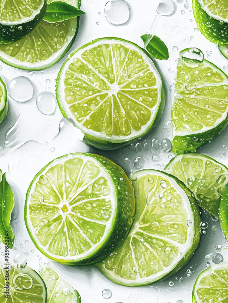 group of slices of lime seamless pattern illustration group of slices of lime seamless pattern illustration