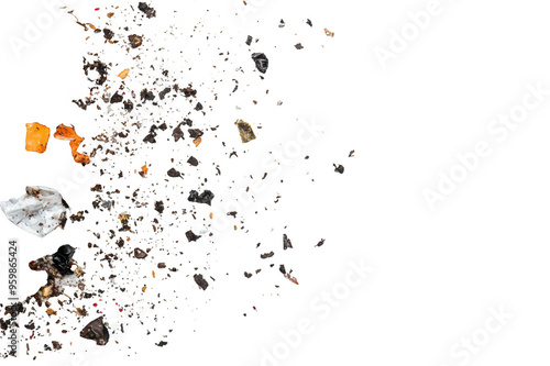 Small debris on transparent background