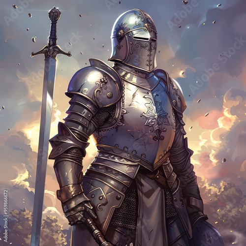 knight in shining armor illustration photo