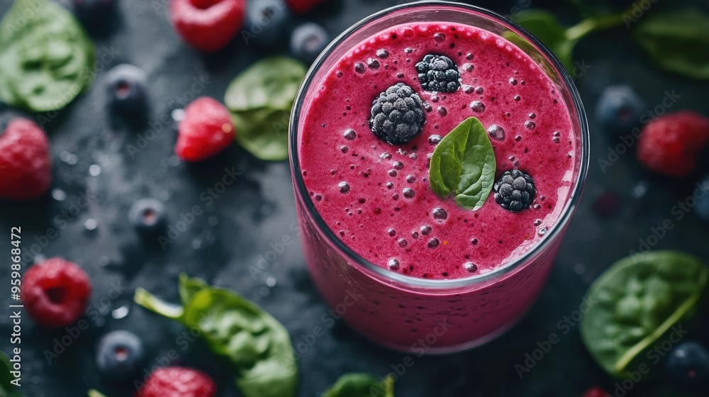 Delicious Raspberry and Blackberry Smoothie with Spinach Delicious Raspberry and Blackberry Smoothie with Spinach