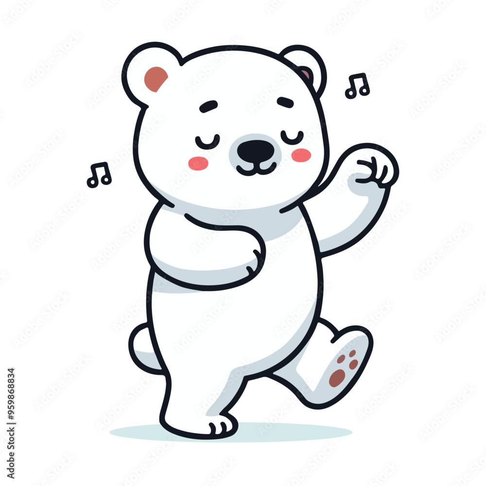 Adorable Polar Bear Character Cute Kawaii Animal Flat Vector Illustration Adorable Polar Bear Character Cute Kawaii Animal Flat Vector Illustration