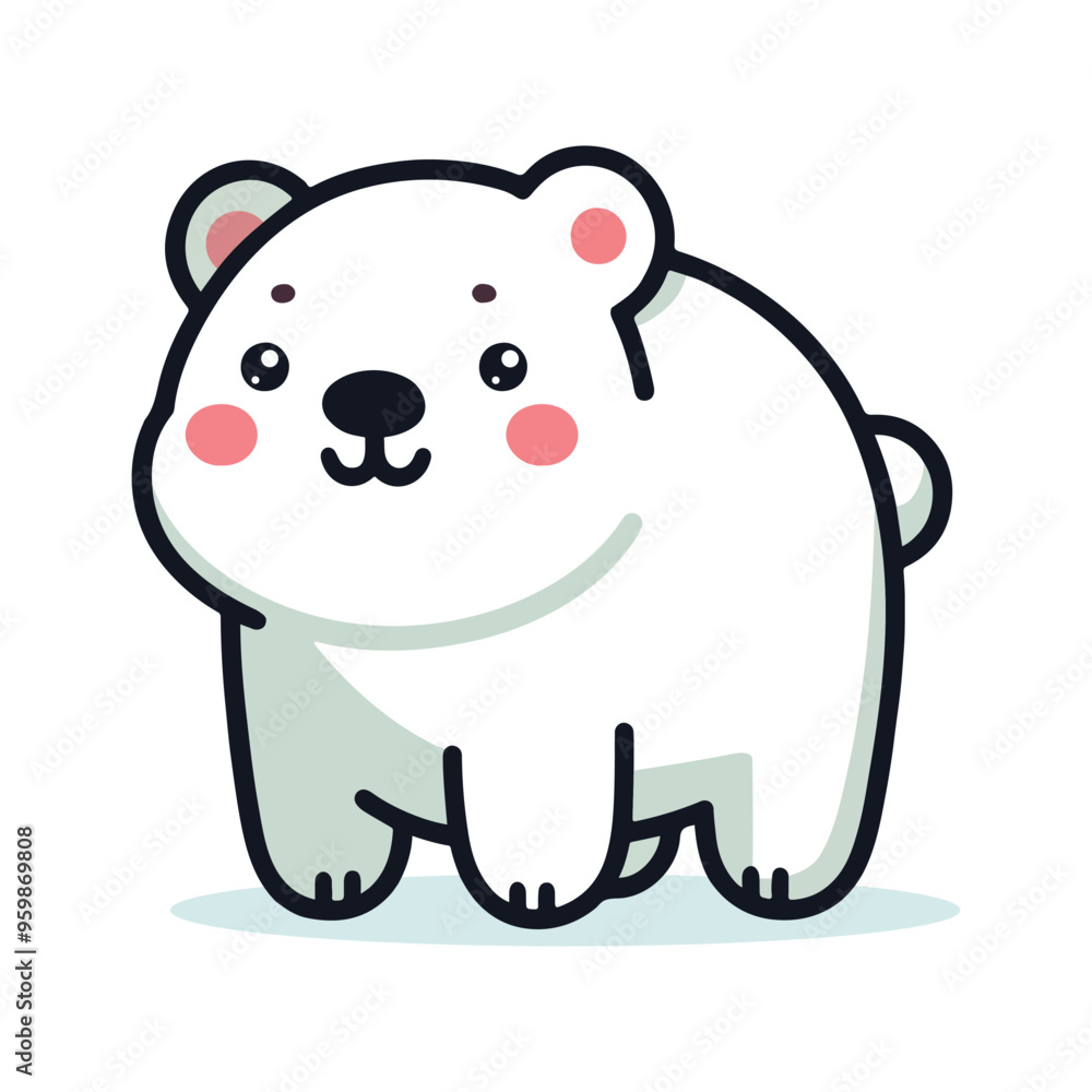 Cute vector illustration of a Polar bear flat style Cute vector illustration of a Polar bear flat style