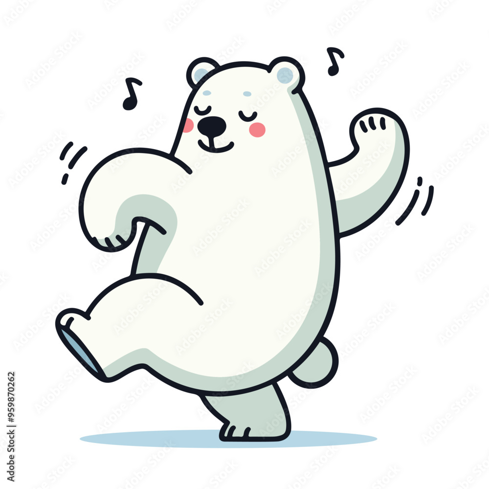 Cute vector illustration of a Polar bear flat style Cute vector illustration of a Polar bear flat style