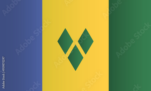 Saint vincent grenadines island national flag photo