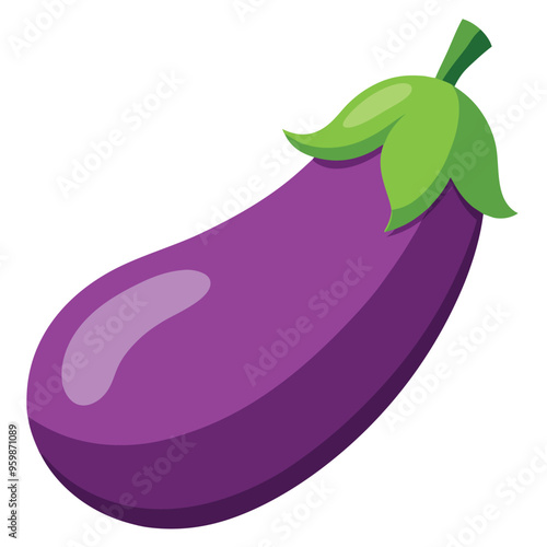 Vibrant Eggplant Vector Illustration