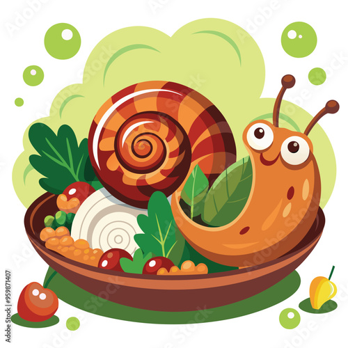 Escargot Delicacy Vector Illustration