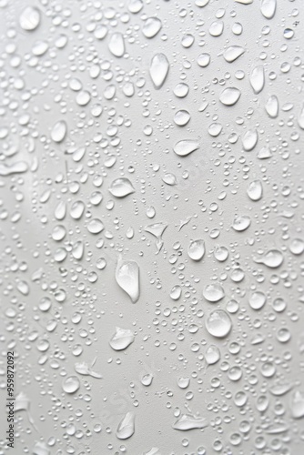 Close-Up Water Drops White Wall
