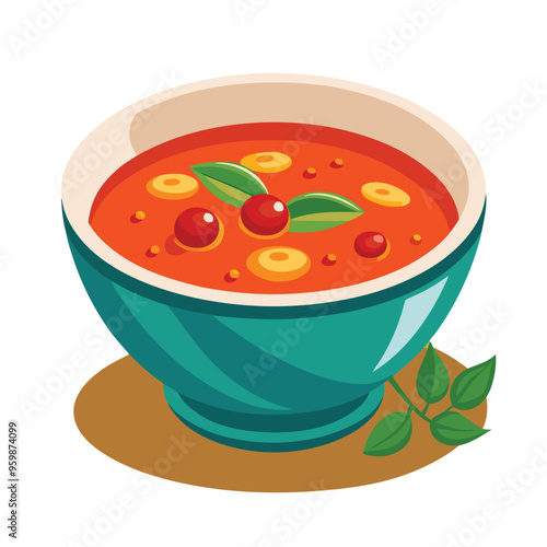 gazpacho vegetable soup illustration 