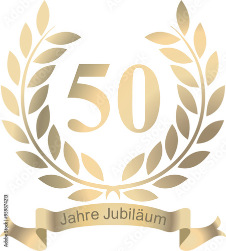 Laurels For the 50th anniversary with text in German	