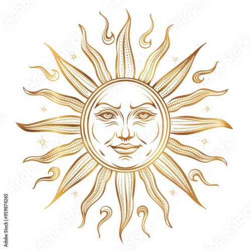 sun line art white background