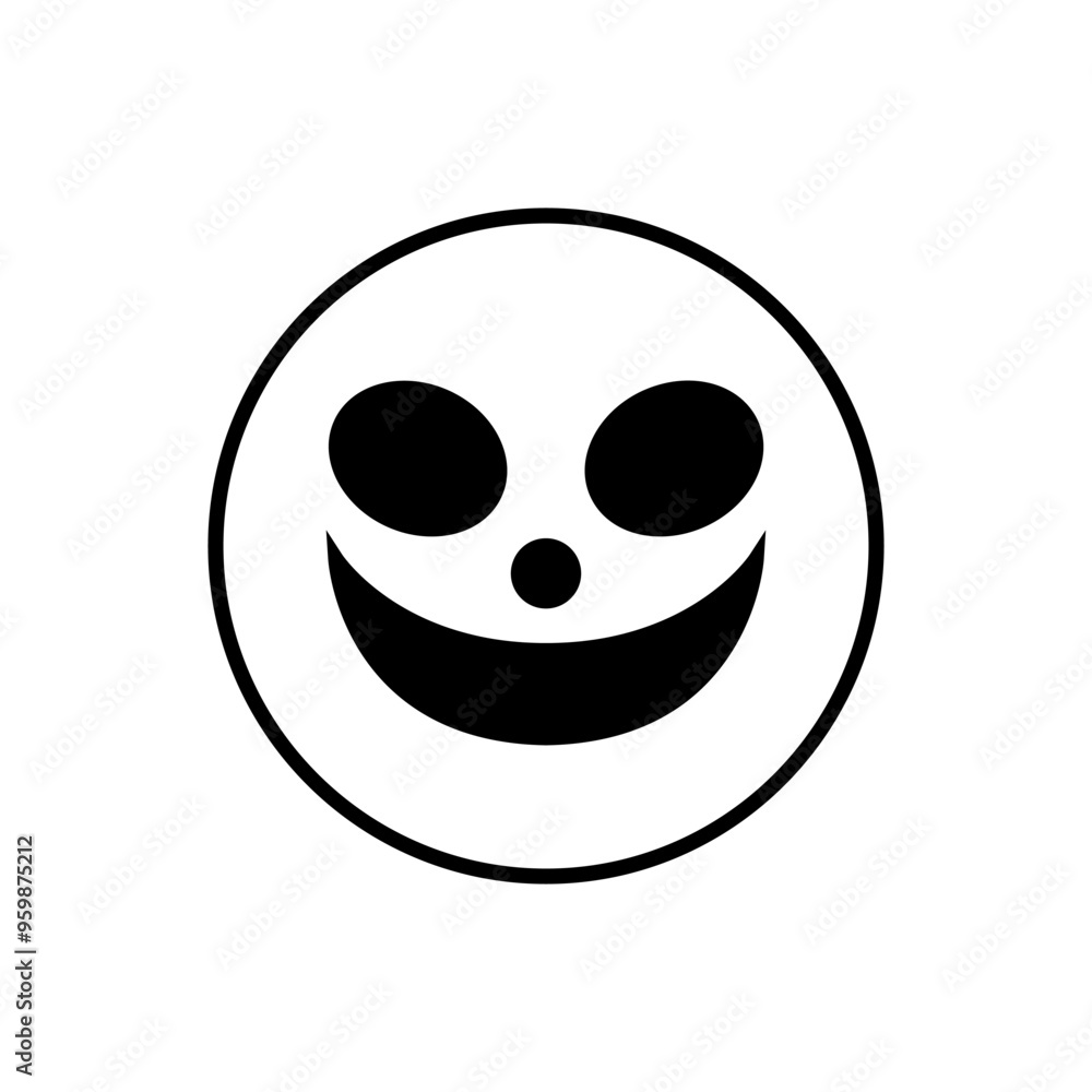 Fototapeta premium Halloween face icon vector. Scary face illustration sign. Funny Face symbol. Pumpkin face logo.