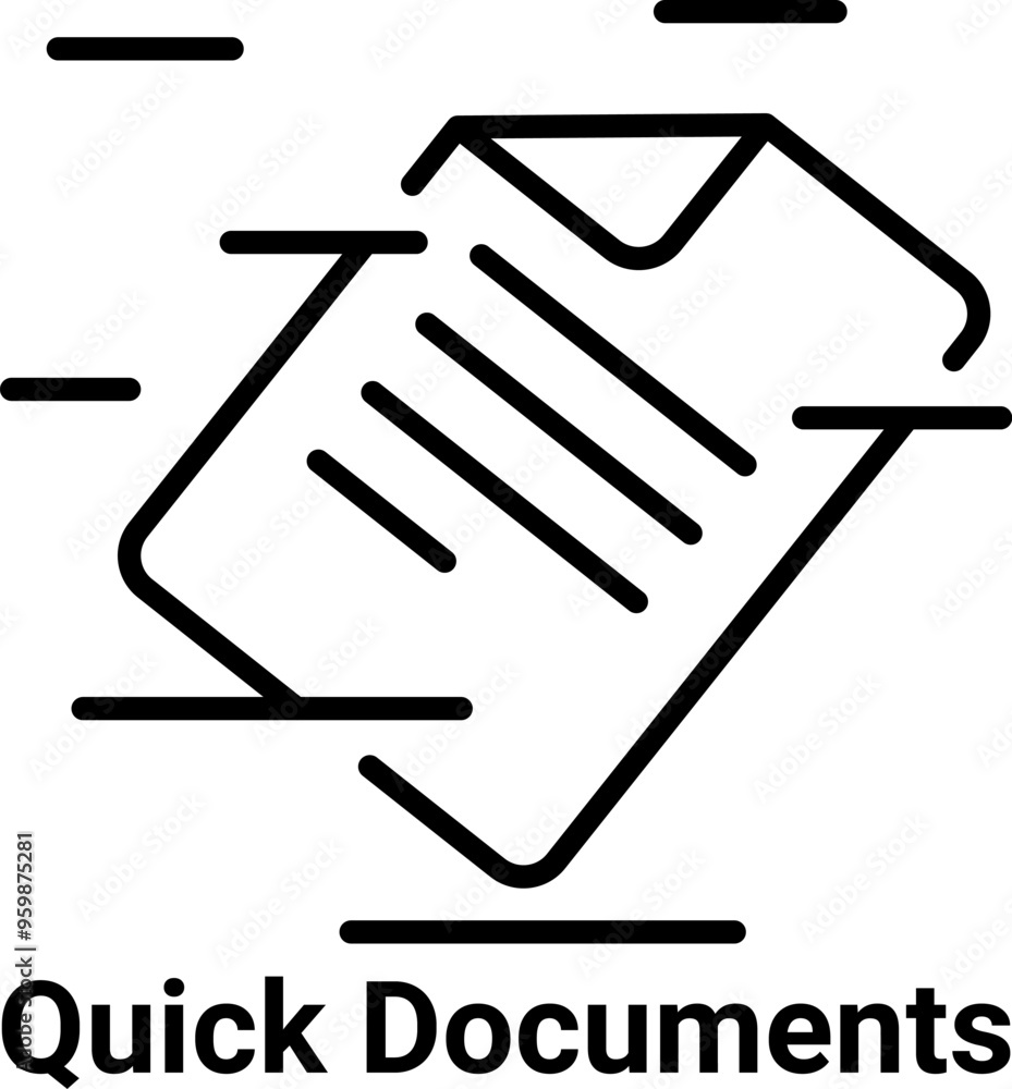 quick documents logo, black and white quick documents logo, black and white