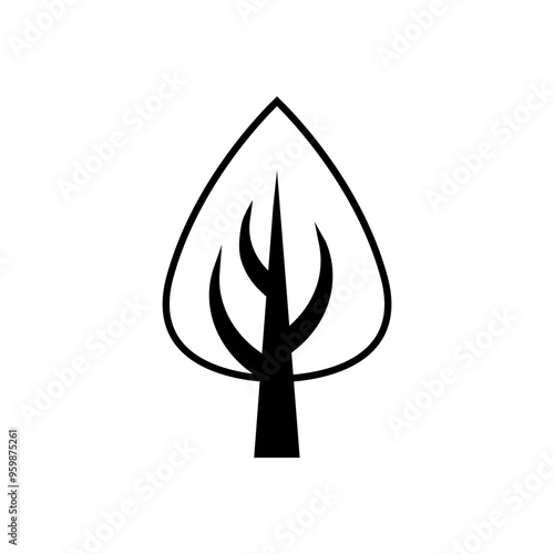 Tree icon vector. Plant illustration sign. Garden symbol or logo.