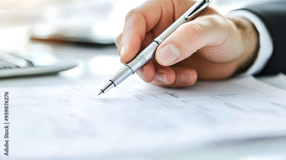Businessman Signing Contract with Silver Pen Businessman Signing Contract with Silver Pen