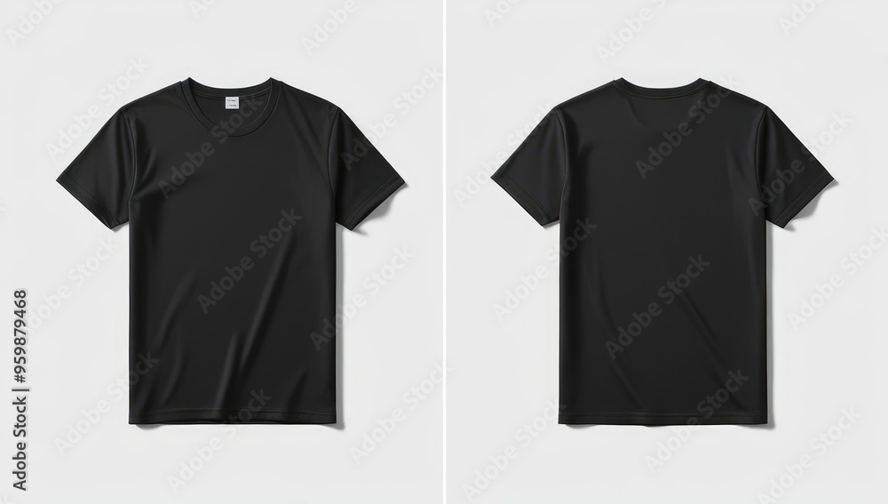 black t-shirt mockup front and back white background black t-shirt mockup front and back white background