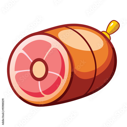 Ham vector illustration with fresh ingredients