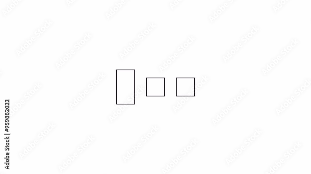Rectangle changing squares consecutively loading animation black and white. Data upgrading animated element monochrome abstract 4K video motion graphic isolated. Duration loader download upload Rectangle changing squares consecutively loading animation black and white. Data upgrading animated element monochrome abstract 4K video motion graphic isolated. Duration loader download upload