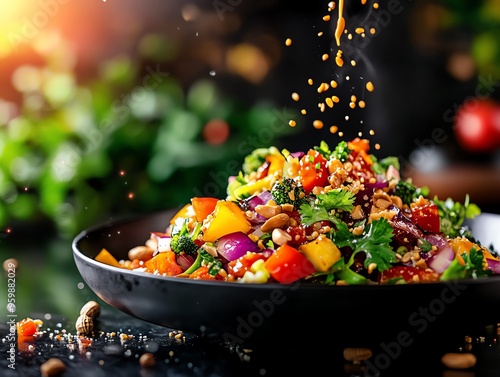 GadoGado  A salad of mixed vegetables with peanut sauce, from Jakarta, Indonesia photo