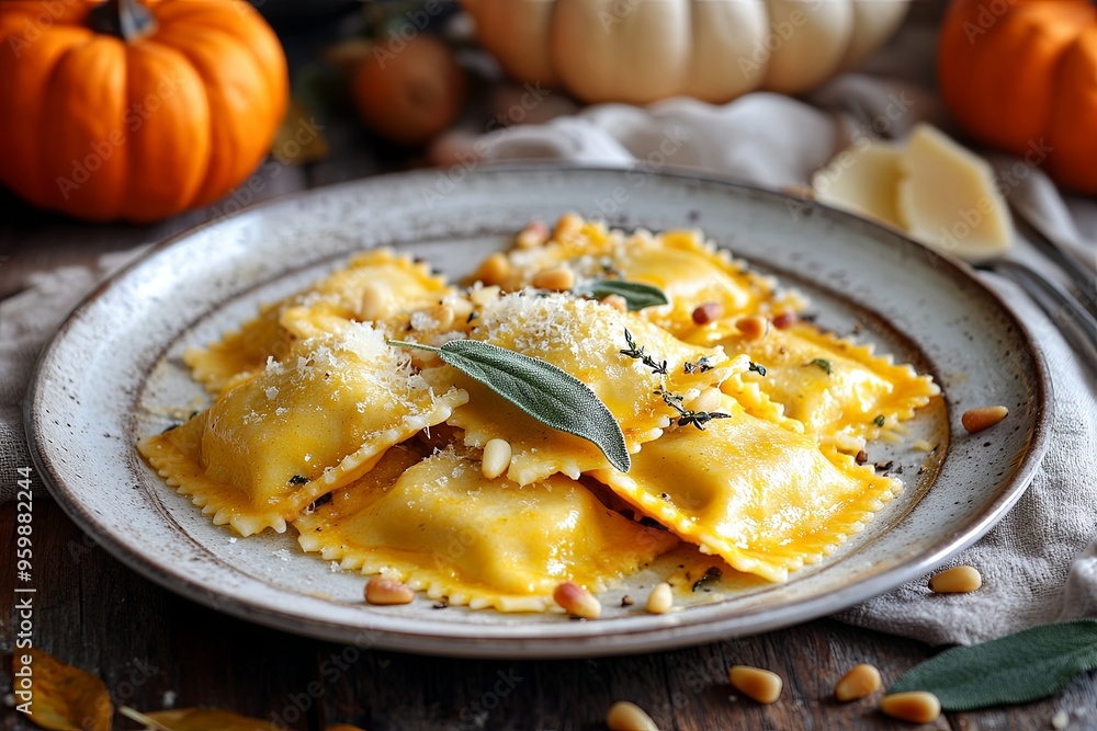 Pumpkin Ravioli with Sage Butter Pumpkin Ravioli with Sage Butter