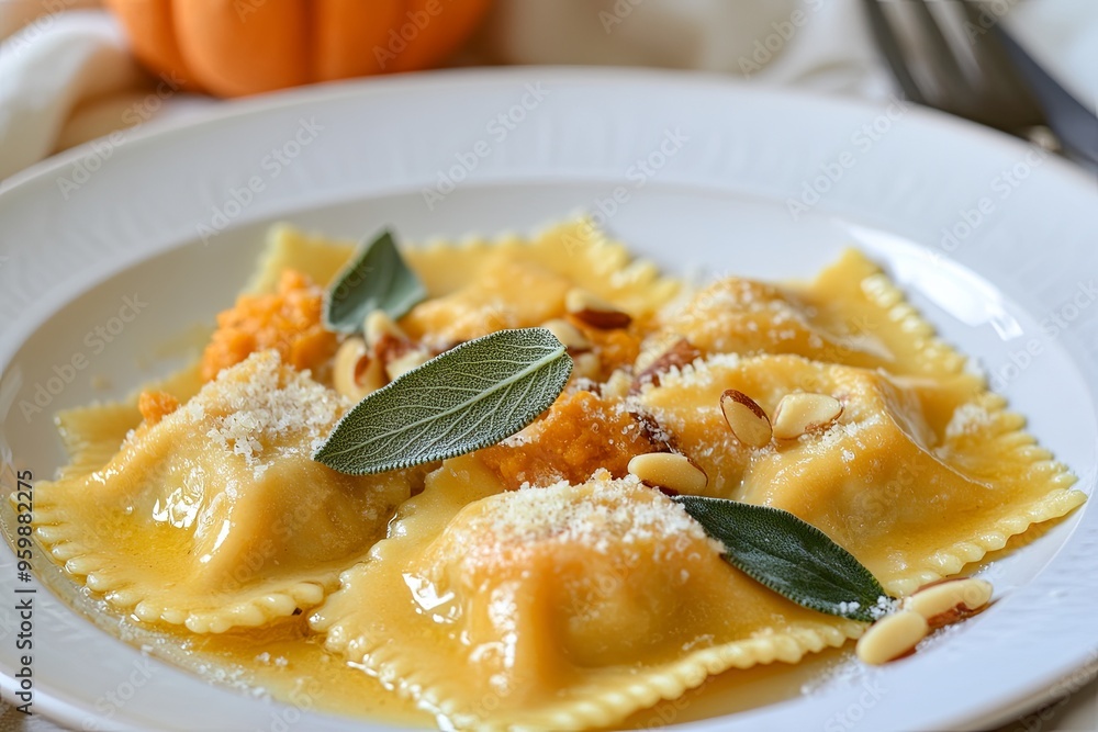 Pumpkin Ravioli with Sage Butter Pumpkin Ravioli with Sage Butter