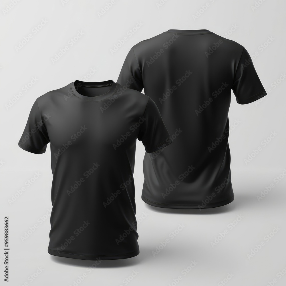 black t-shirt mockup front and back white background black t-shirt mockup front and back white background