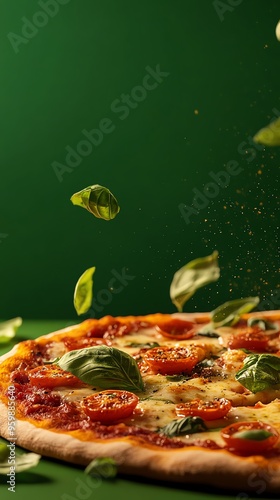Pizza Margherita  A simple pizza with tomato, mozzarella, and basil, from Naples, Italy