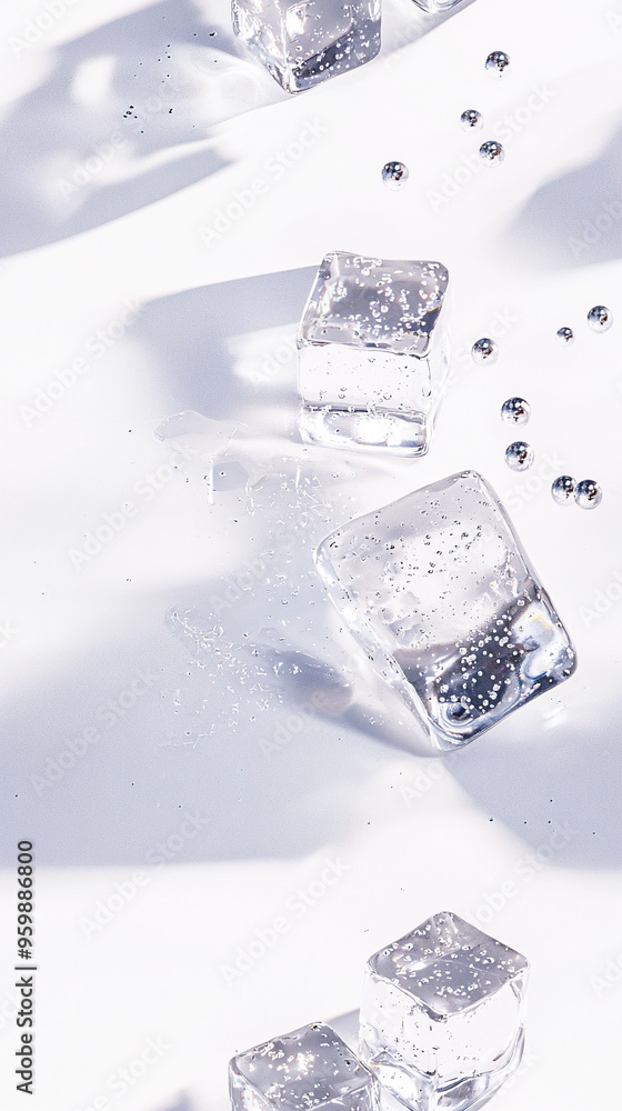 Obraz premium cube falling into water, tile