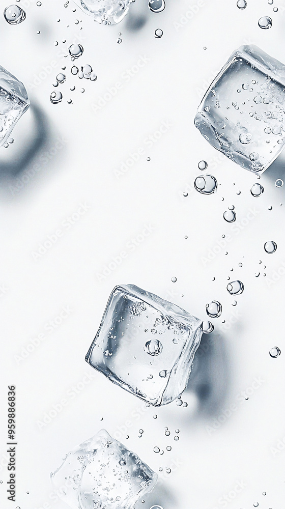 cube falling into water, tile cube falling into water, tile