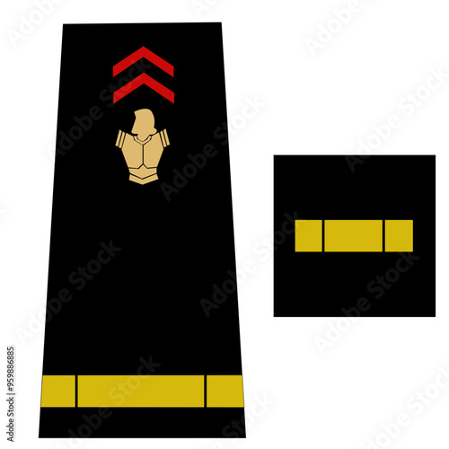 Galon de l'armée de terre française: Pompier de Paris. Officier subalterne. Aspirant