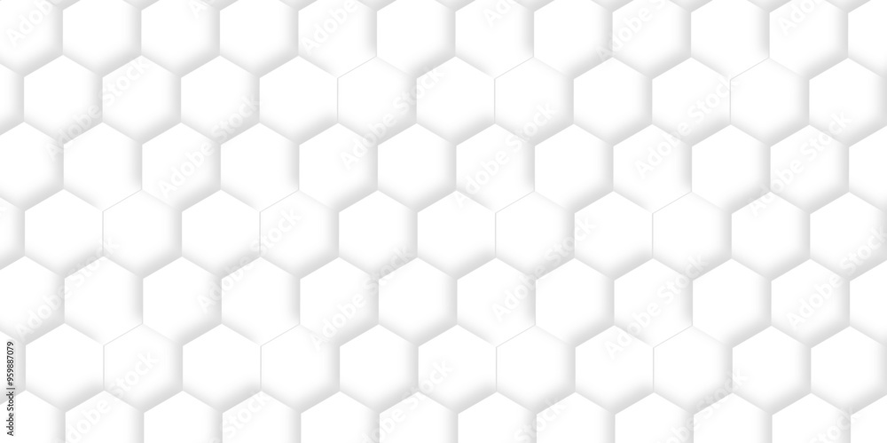 Abstract pattern with hexagonal white and gray technology line paper background. Hexagonal 3d vector grid tile and mosaic structure simple style hexagonal graphic concept. Futuristic surface design.
Abstract pattern with hexagonal white and gray technology line paper background. Hexagonal 3d vector grid tile and mosaic structure simple style hexagonal graphic concept. Futuristic surface design.
