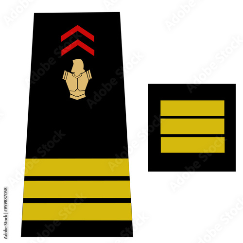 Galon de l'armée de terre française: Pompier de Paris. Officier subalterne. Capitaine