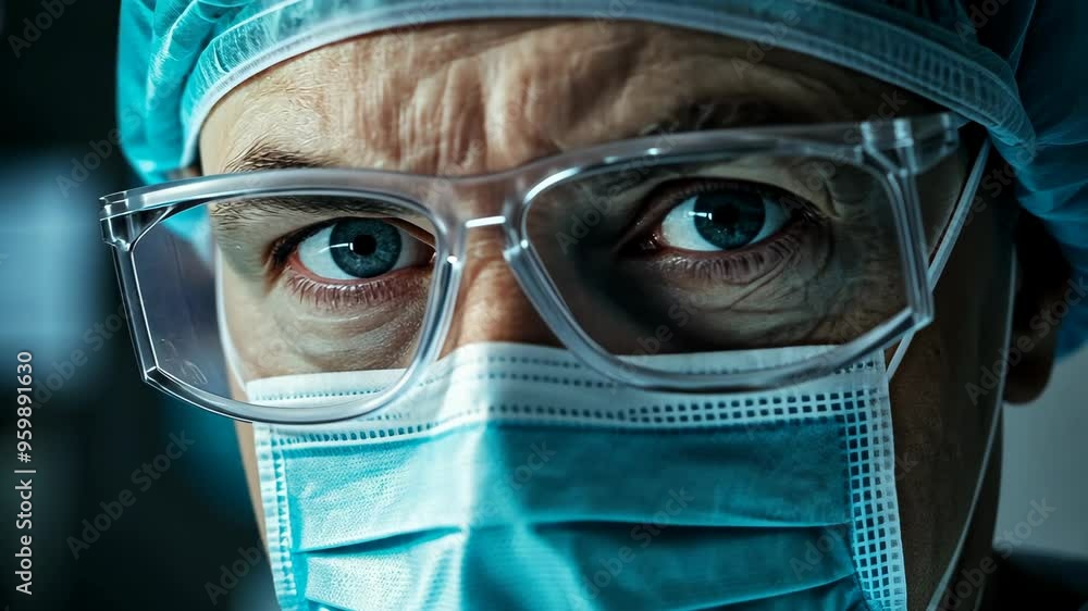 Surgeon prepares for a critical operation in a busy hospital setting during early morning hours Surgeon prepares for a critical operation in a busy hospital setting during early morning hours