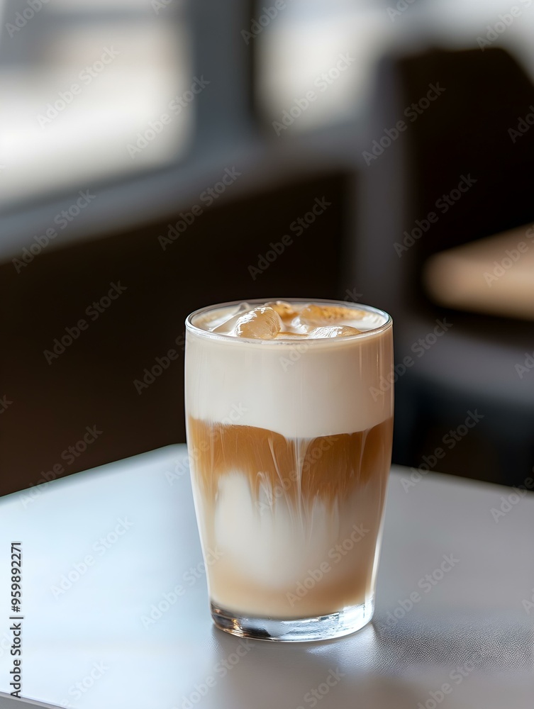 Iced latte in a glass Iced latte in a glass
