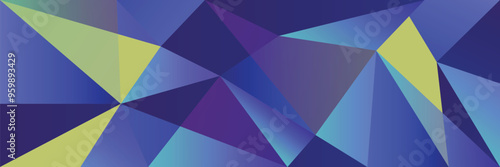 Colorful abstract polygonal background with blue and yellow gradients