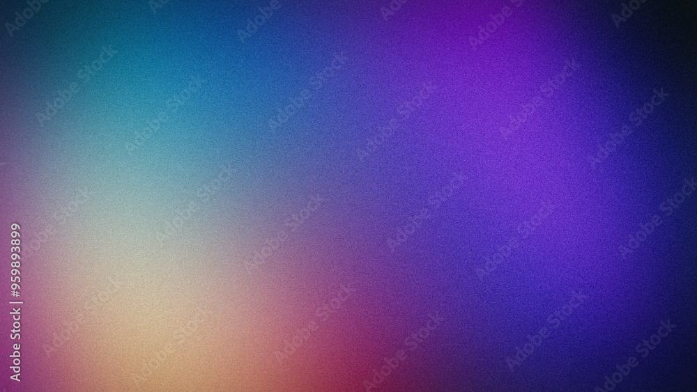 Fototapeta premium Vibrant and dynamic 4K gradient background blending blue, purple, pink, and beige tones with a subtle grainy texture. Perfect for creative designs, digital art, and colorful wallpapers