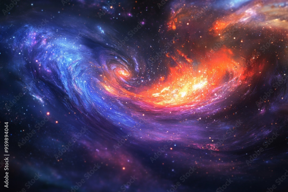 Fototapeta premium A vibrant cosmic background with stars and nebulae, perfect for creating sci-fi or fantasy-themed designs.
