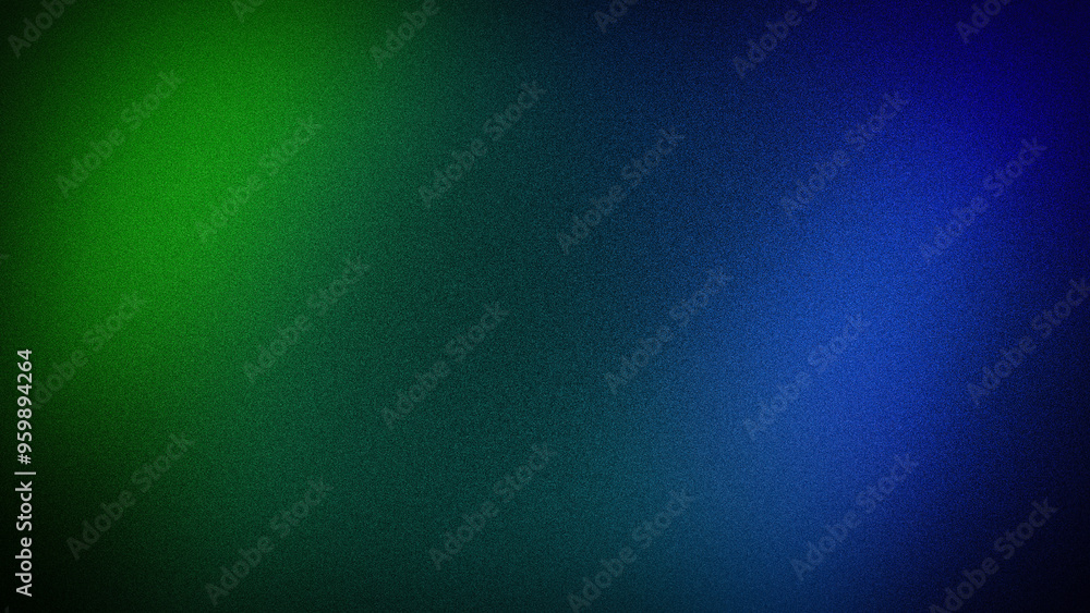 Obraz premium Vibrant green and deep blue gradient background with a grainy texture, offering a bold contrast. Perfect for modern design projects, tech visuals, and digital art