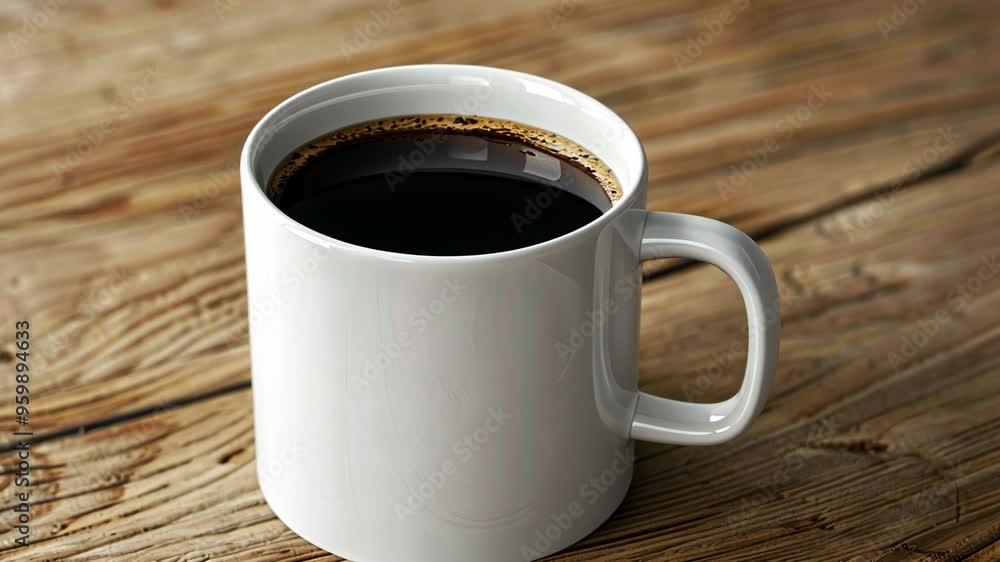 Enjoying a warm cup of freshly brewed coffee on a rustic wooden table in the early morning hours Enjoying a warm cup of freshly brewed coffee on a rustic wooden table in the early morning hours