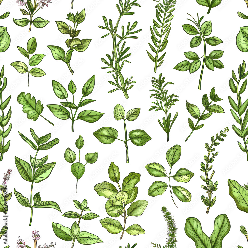 Herbal vector pattern Herbal vector pattern
