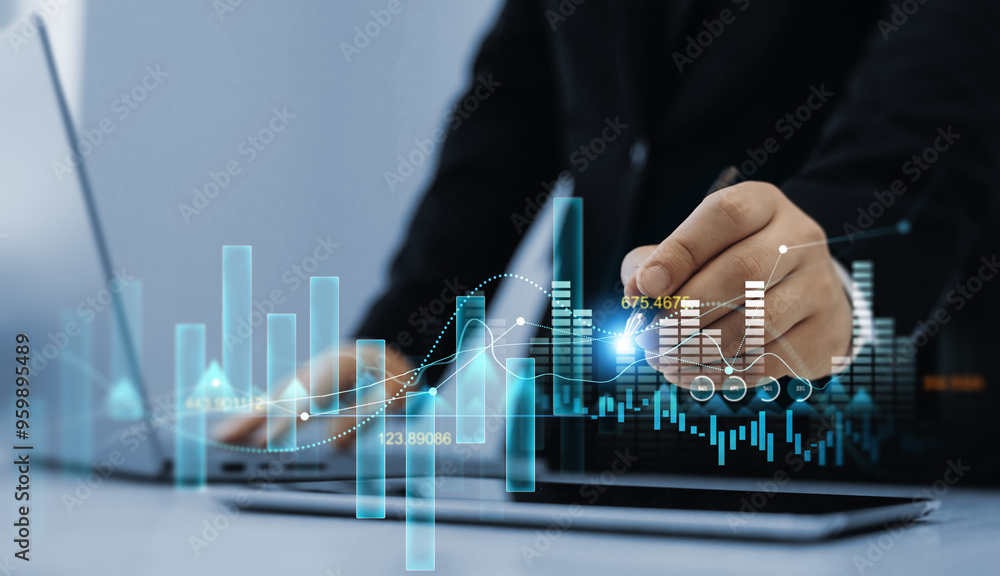 Businessman draw growth graph chart.Arrow up with graph corporate future growth plan. Financial marketing graph grow chart.Business increase, profit, development and success. Businessman draw growth graph chart.Arrow up with graph corporate future growth plan. Financial marketing graph grow chart.Business increase, profit, development and success.