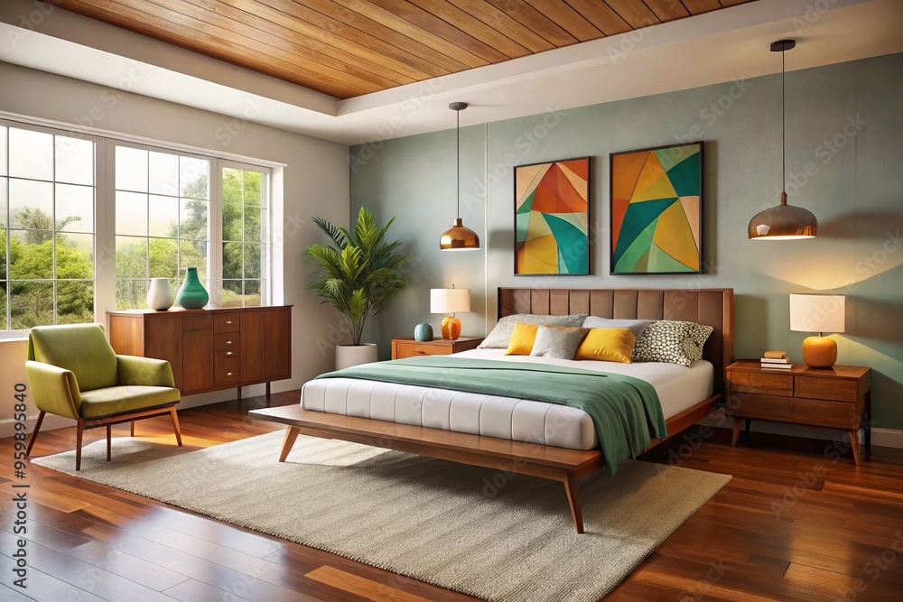 Clean lines and minimalist silhouettes of modern furniture blend gently with the textured, muted tones of abstract art Clean lines and minimalist silhouettes of modern furniture blend gently with the textured, muted tones of abstract art
