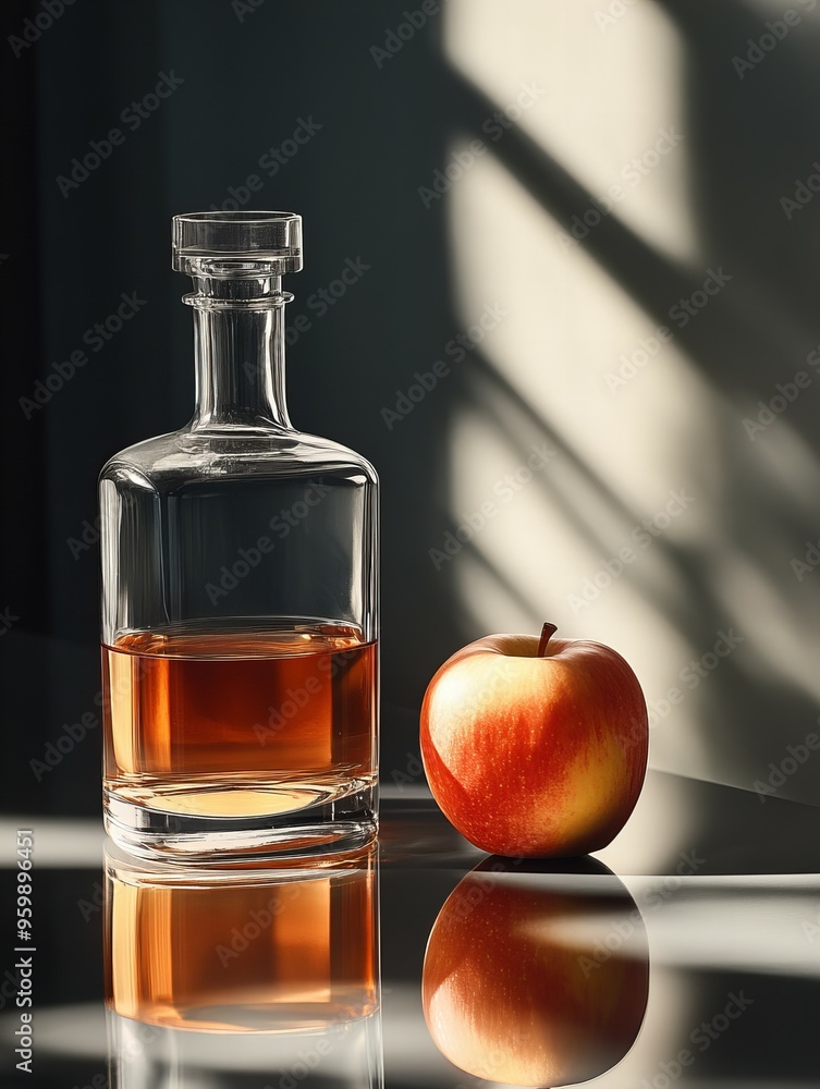 Apple juice bottle on isolated background with clean design and fresh vibrant color, perfect for beverage and product photography, new beautiful stock image illustration AI Apple juice bottle on isolated background with clean design and fresh vibrant color, perfect for beverage and product photography, new beautiful stock image illustration AI