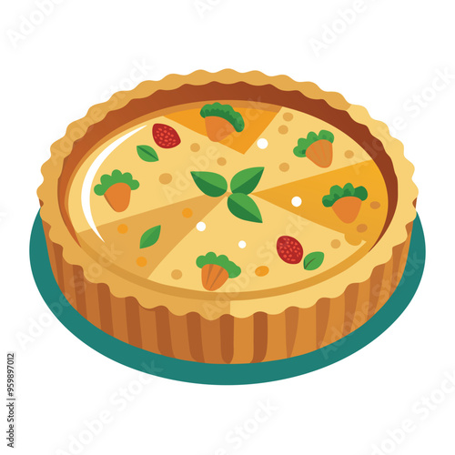 Delicious Quiche Recipe Illustration