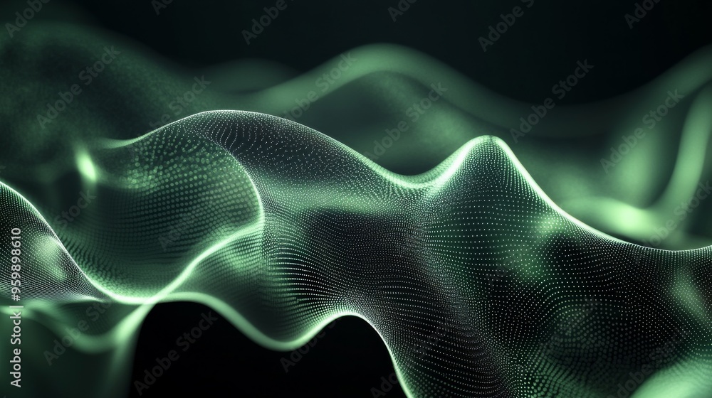 Abstract green background with smooth waves and curves, creating an elegant design for presentation or promotional material. Abstract green background with smooth waves and curves, creating an elegant design for presentation or promotional material.