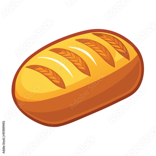 Rye Bread Freshly Baked Illustration