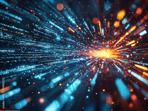 Wallpaper Mural A 3D browser window with search results floating in space, symbolizing infinite possibilities of a search engine Torontodigital.ca