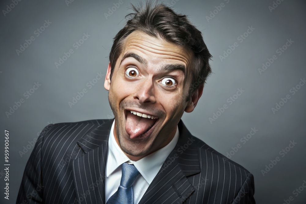 A Humorous Image Depicting A Suited Businessman Making A Silly Face Or Engaging In Playful Antics A Humorous Image Depicting A Suited Businessman Making A Silly Face Or Engaging In Playful Antics