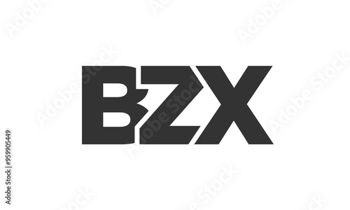 BZX logo design template with strong and modern bold text. Initial based vector logotype featuring simple and minimal typography. Trendy company identity. photo