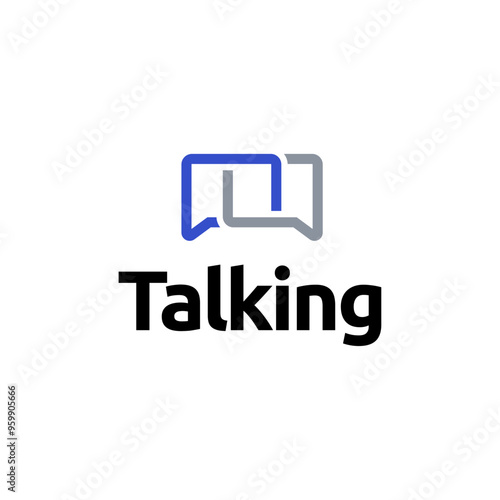 Modern Chat Talk Logo Design Vector Template
